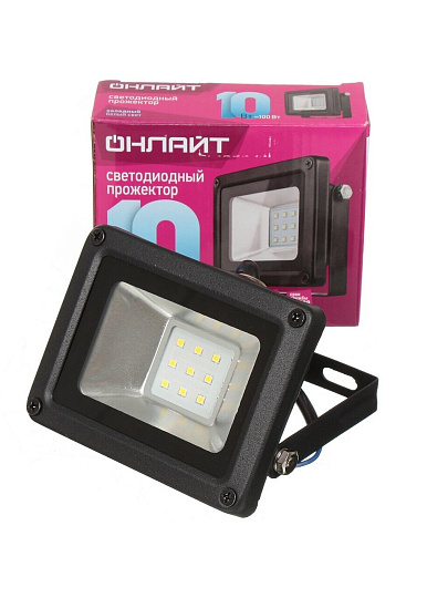 Прожектор светодиодный, Онлайт, 10 Вт, 4000 К, холодный белый свет, 71656