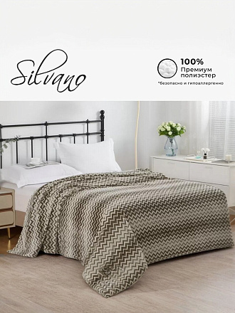 Плед евро, 200х220 см, велсофт жаккард, 100% полиэстер, Silvano, Ombre, коричневый, 200/001-OMB/LA