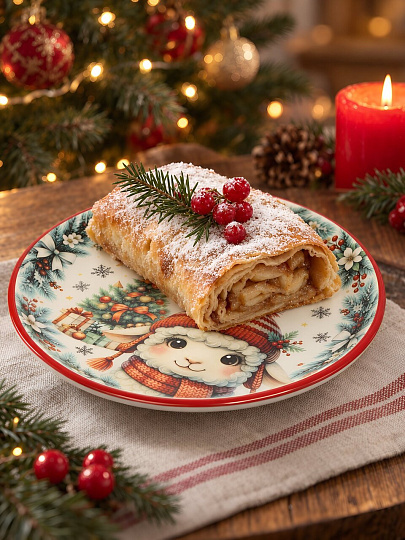 Тарелка доломит, 21х21х2.3 см, круглая, Овечка, Daniks