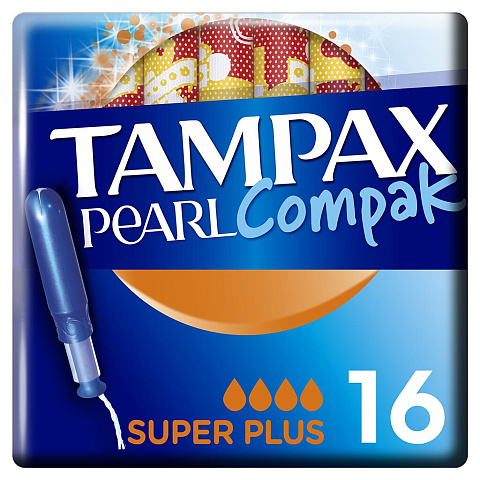 Тампоны Tampax, Compak Pearl Super plus, 16 шт, 0001013141
