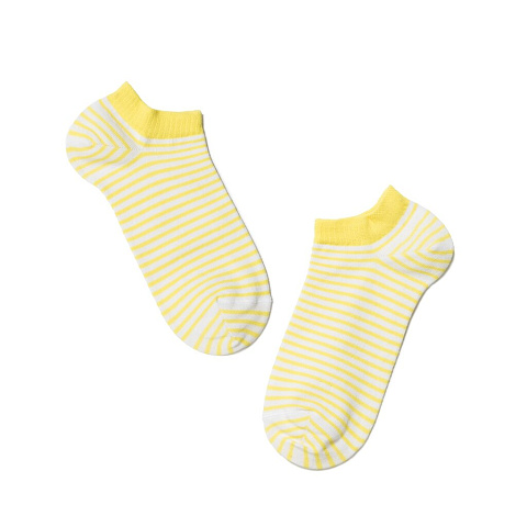 Носки для женщин, ультракороткие, хлопок, Active, бело-желтые, р. 25, 073