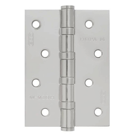 Петля врезная для деревянных дверей, Нора-М, 100х70х2.5 мм, универсальная, 4ВВ FНР-ECO, 15435, матовый хром
