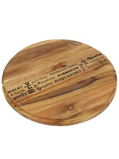 Тортница дерево, стекло, 2 предмета, 21 см, круглая, с крышкой, Y4-4597