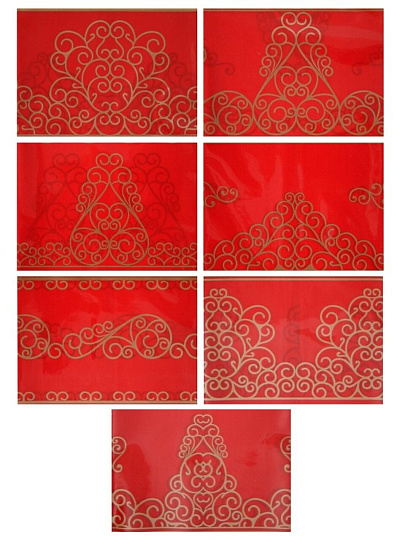 Термоэтикетка для украшения яиц, 7.5х5.5 см, 7 фрагментов, Рубиновый блеск, 798