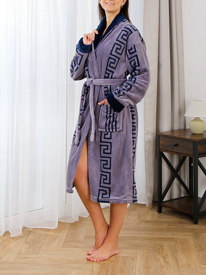 Халат унисекс, махр, 100%хл, син, универсальный, A160123