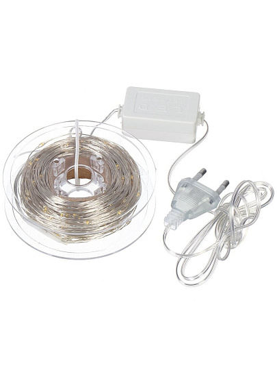 Гирлянда 500 ламп, 50 м, теплый белый свет, серебристая, в помещении, сетевая, LED, Y4-7525