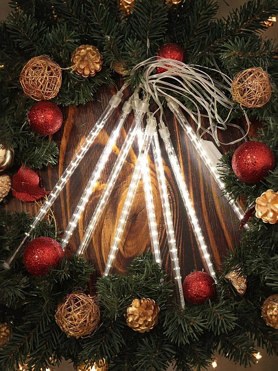 Гирлянда 36 ламп, 2.5 м, 1 режим, Сосульки, свет белый, прозрачная, на улице/в помещении, сетевая, LED, SYCLA-18046