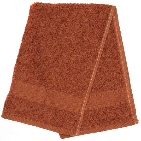 Полотенце кухонное махровое, 35х60 см, Вышневолоцкий текстиль, Жаккардовый бордюр, коричневое, Россия, Ж1-3560.120.375