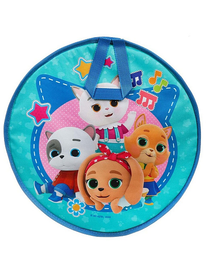 Ледянка ткань, круглая, 45 см, наполнитель порилекс, ручка, Nika, Кошечки-собачки, ЛР45/К-С1