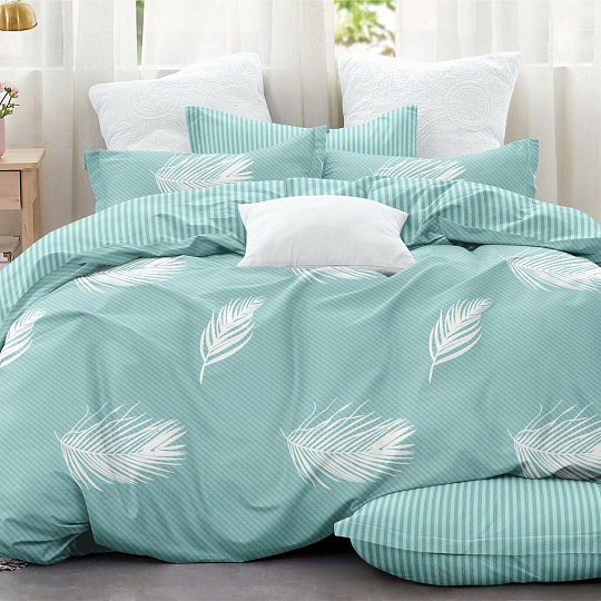 Постельное белье 1.5-спальное, простыня 150х215 см, 2 наволочки 70х70 см, пододеяльник 145х215 см, Love&amp;Live, поплин, 28404