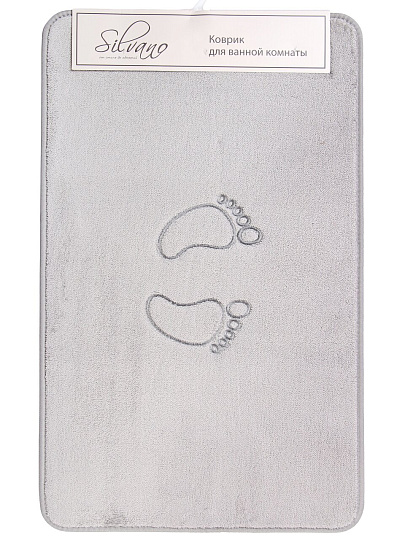 Коврик для ванной, 0.5х0.8 м, полиэстер, голубой, Silvano, Ножки, Y4-11473