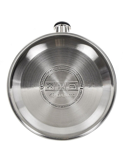 Чайник нержавеющая сталь, 2.8 л, со свистком, матовый, ручка с силиконовым покрытием, Daniks, MSY-013