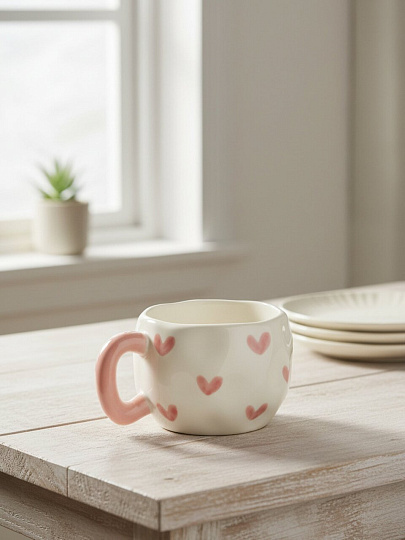Кружка фарфор, 320 мл, Сердечки, В060827