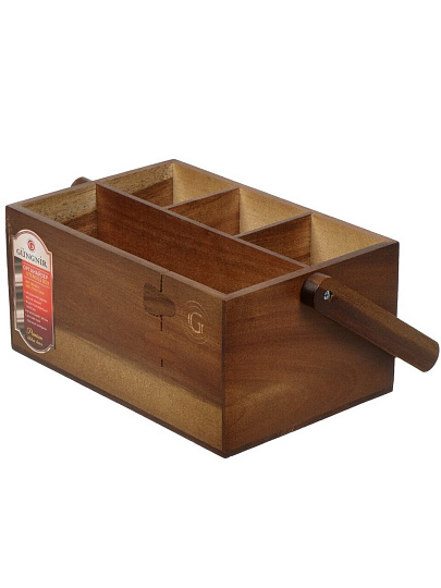 Органайзер кухонный, акация, 27х19х11.5 см, коричневый, Катунь, GR-UB-01