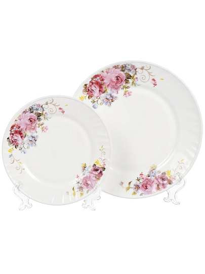 Сервиз столовый стеклокерамика, 19 предметов, на 6 персон, Наоми, 19010-19