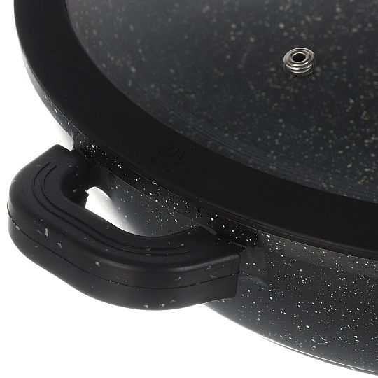 Сотейник алюминий, 28 см, 3.2 л, антипригарное покрытие, Mercury, Мрамор, 6226-MC, с крышкой, индукция