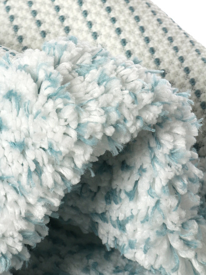 Сменный блок для швабры микрофибра, 47х17 см, плоский, прямоугольный, бело-голубой, York, Магнетик, 081700