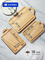 Доска разделочная бамбук, 38х22х1.8, 34х20х1.8, 30х18х1.8см, 1.5 см, 3 шт, с ручкой, прямоугольная, Daniks, CB154S4W - фото 2
