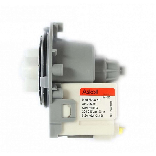 Насос сливной для стиральной машины для стиральной машины, 40 Вт, медная обмотка, без улитки, на 3 винтах, клеммы раздельные, Askoll, Р000