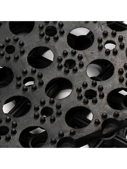 Коврик грязезащитный, 50х80х1.6 см, прямоугольный, резина, сквозные отверстия