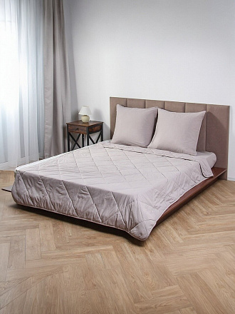 Набор 1.5-спальный, простыня 145х214 см, 1 наволочка 70х70 см, Silvano, поплин, с одеялом 145х215 см, Серый