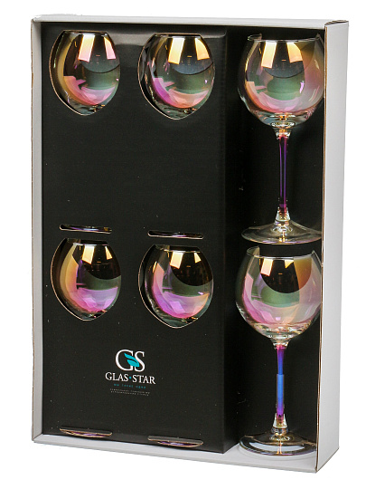 Бокал для вина, 350 мл, стекло, 6 шт, Glasstar, Радуга Лиловая дымка, RNLD_1819_9