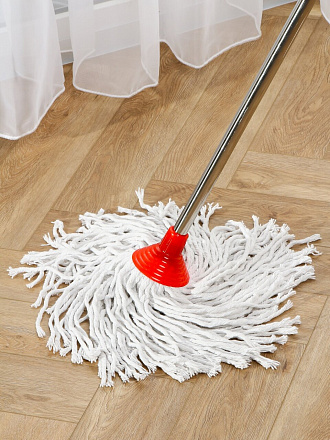 Сменный блок для швабры хлопок, 33х9 см, веревочный, круглый, 350 грамм, еврорезьба, A260084