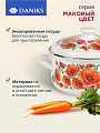 Кастрюля эмалированная сталь, 2 л, крышка сталь, сферический, Daniks, Маковый цвет, 61904-102/6-У - фото 3