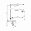 Смеситель для раковины, Golden Fox, Hyde, с картриджем, черный, 10610-FOX - фото 2
