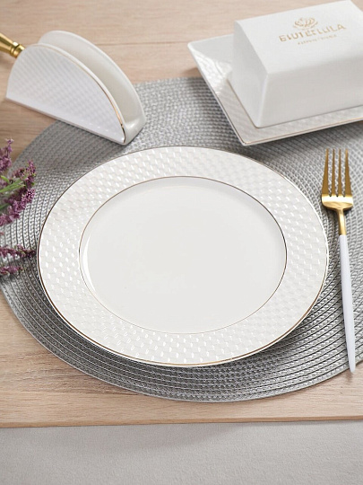 Тарелка обеденная, керамика, 24 см, круглая, Кембридж, Daniks