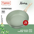 Сковорода литой алюминий, 28 см, антипригарное покрытие, Гурман, Мята, индукция, ГМ2801МЛ