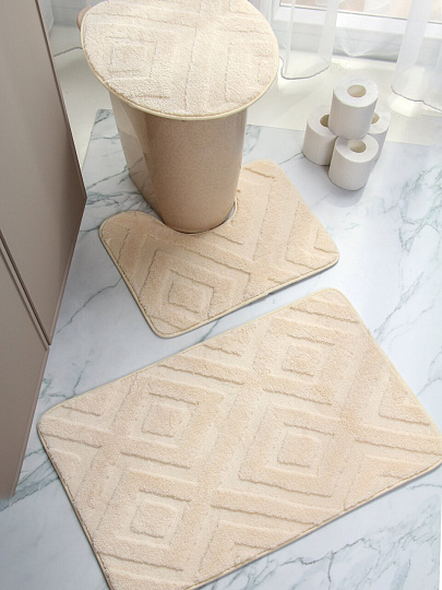 Набор ковриков для ванной, 3 пр, св-серый, Y4-9945