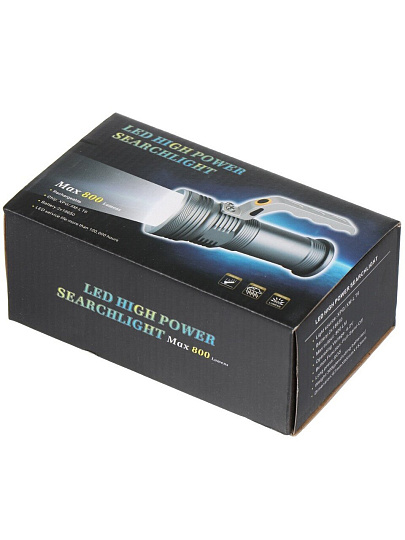 Фонарь ручной, встроенный аккумулятор, зарядка от сети 220 В, зарядка от бортовой сети автомобиля, режим SOS