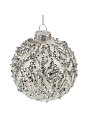 Елочный шар Серебряный лист, белый, 8 см, стекло, XF24-SC021 - фото 3