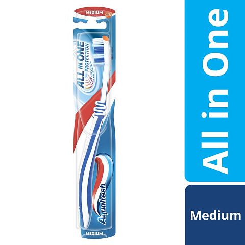 Зубная щетка Aquafresh, All-in-One Protection, средней жесткости, в ассортименте
