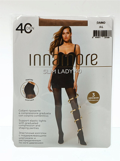 Колготки Innamore, Slim Lady, 40 DEN, р. 4, daino/загар, с шортиками