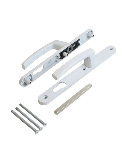 Ручка дверная Булат, РФ 92.25.02.9016 УРАЛ, 15992, комплект, белая, алюминиевый сплав