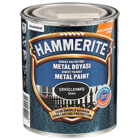 Грунт-эмаль Hammerite, по ржавч, с молот эфф, алкид, чер, 0.75 кг, 5093293