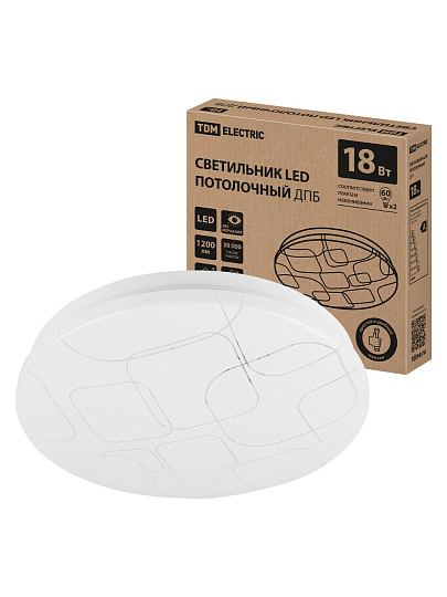 Светильник светодиодный, TDM Electric, СПС 07 Море, 15 Вт, 4000 К, 810 Лм, IP20, 30х30х10 см, белый, SQ0329-9011