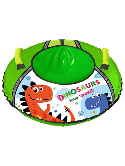 Санки-ватрушка Nika, Динозаврики, 95 см, 100 кг, с буксировочным тросом, с ручками, ТБ1КР-95/Д