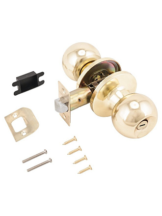 Защелка врезная, Стандарт, 607 BK GP, 9871, с фиксатором, золото