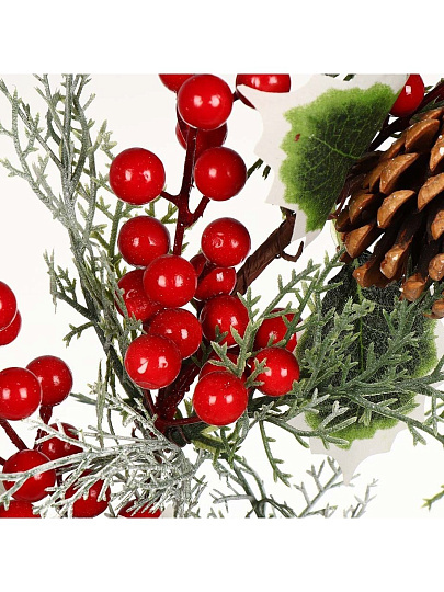 Венок новогодний 36 см, с ягодами, SYHHA-0823036