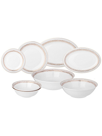 Сервиз столовый фарфор, 23 предмета, на 6 персон, Lefard, Золотой песок, 115-383