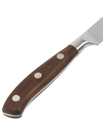 Нож кухонный Attribute, Gourmet, для овощей, нержавеющая сталь, 10 см, рукоятка дерево, APK003