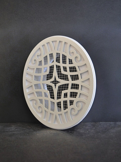 Решетка вентиляционная металл, установочный диаметр 150х195х195 мм, с сеткой, потолочная, белая, Event