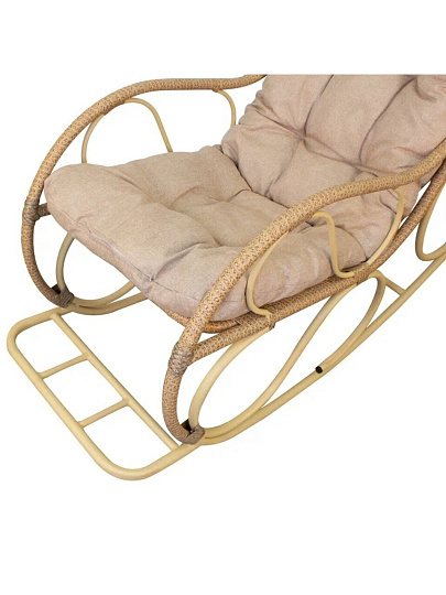 Кресло-качалка Элит, 57х87х95 см, бежевое, подушка, 160 кг, лен, 12800501