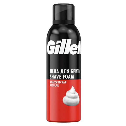 Пена для бритья, Gillette, Regular, 200 мл