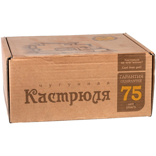 Кастрюля чугун, 5 л, крышка стекло, Maysternya, T403C3, индукция