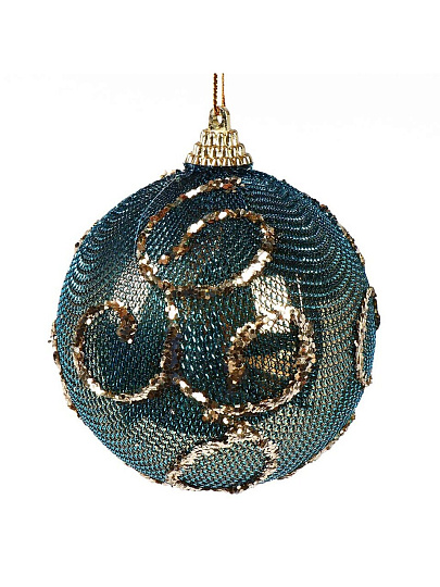 Елочный шар бирюзовый, 8 см, SYPMQB-102107