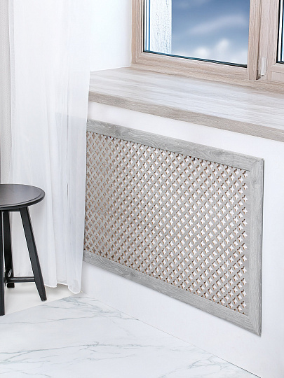 Экран для радиатора, МДФ, 1200х600 мм, дуб серый, Готико, Стильный Дом